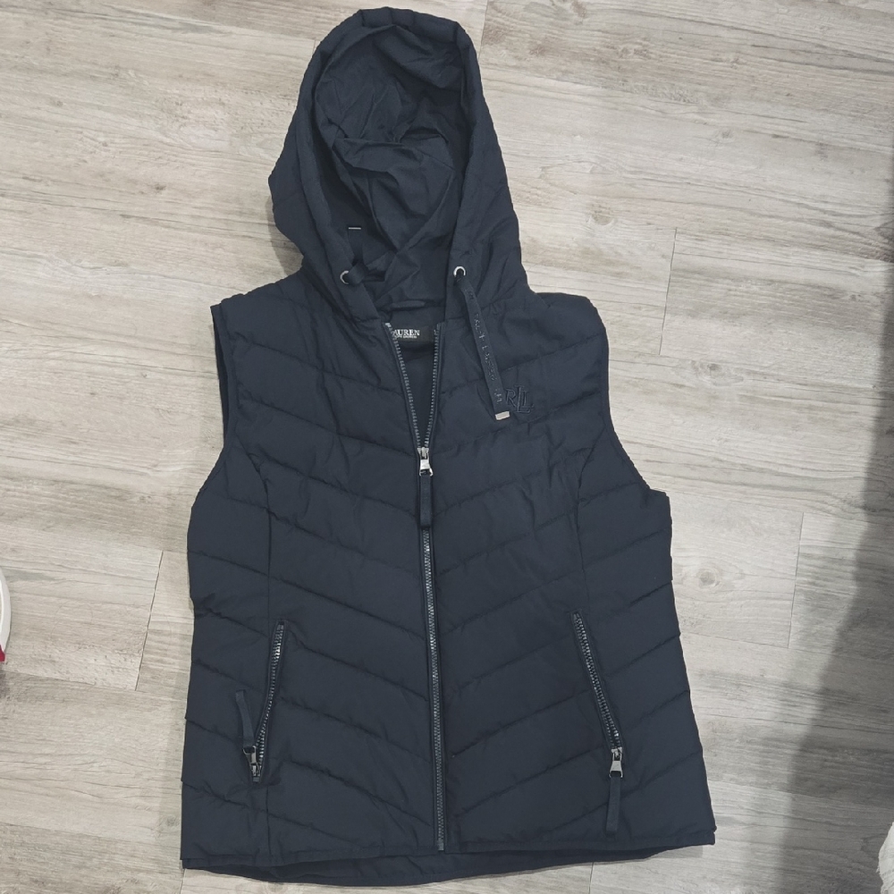 Lauren Ralph Lauren Quilted Hooded Puffer Vest - L